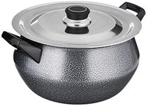 Amazon Brand - Solimo Non Stick Handi with Stainless Steel Lid (4.25L, Hammertone finish, 3 coat, 2.9mm thickness)