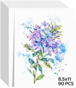 90 Sheets Watercolor Paper 8.5x11, 110lb/230gsm Cold Press Watercolor Paper, Cotton Water Color Paper Art Paper for Painting Markers Gouache, Textured Paper Sheets, White Drawing Paper for kids Adults