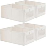 4PCS Storage Bins with Visible Window, Fabric Wardrobe Clothes Organizer, Sturdy&Foldable Closet Organizers and Storage, Drawer Organizers for Clothing, Toy Organizers, Laundry Box