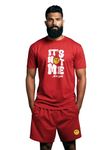 Fflirtygo Men It's Not Me It's You Graphic Print Cotton T-Shirt & Short Set for Men in Red Color, 4X-Large