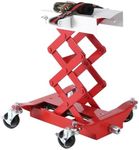 Garvee 450 Lbs Capacity Low Profile Transmission Jack with Safety Straps, 7-23 Inch Lift Range, Heavy Duty Auto Repair Lifting Jack with 4 Wheels for for Smaller Vehicles, Red
