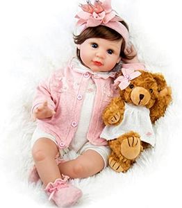 Milidool Reborn Baby Dolls Girl, 22 inch Lifelike Realistic Baby Girl Doll That Look Real Baby Doll Silicone Newborn Baby Doll Packaged with Feeding Toy Accessories Set,Gift for Grandma and Kids 3+