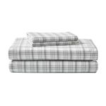 Eddie Bauer - Queen Sheets, Cotton Flannel Bedding Set, Brushed For Extra Softness, Cozy Home Decor (Beacon Hill Ivory)