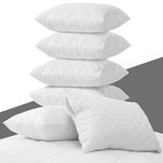 Pillow Protectors 6 Pack Cover White, Anti Allergy Zipped Pillows Protector, Quilted Pillow Case, Machine Washable, Dust & Mite Proof - 50 x 75cm