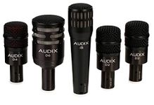 Audix DP5A Professional 5-Piece Drum Microphone Package, XRL Stage Studio Dynamic Mics Kit, 5 Cardioid Hypercardioid Mic Instrument Pack for Kick Snare Rack Toms, Floor Tom Set Case and Accessories