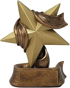 Gold Star Trophy - 7 Inch Tall | Celebrate Students Achievements, Employess Success and Team Efforts Accolade Award with This Star Award - Engraved Plate on Request