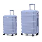 RMW Suitcase Large Medium Cabin Size | Hard Shell | Lightweight | 4 Dual Spinner Wheels | Trolley Luggage Suitcase | Hold Check in Luggage | TSA Combination Lock (Purple, Cabin 20" + Medium 24")