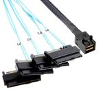 ADCAUDX Mini-SAS to SAS-Cable: 0.5M SFF-8643 to SAS SFF-8643 to SFF-8482 Connector 4X SAS SFF-8482 with SATA Power Adapter Cable (1.6FT)