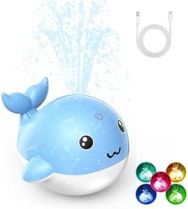 PHNIXGAM Jouet de bain pour bébé - Rechargeable - Jouet de bain - Arroseur - Baignoire - Fontaine d'eau - Jouet pour les tout-petits - Bleu