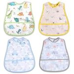 norinori Baby bibs Waterproof Bib - Feeding bib, Adjustable Washable, Soft ForToddler Infant Kids, 0-36 Months