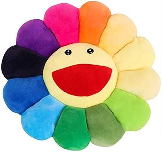 SNEPOO Smile Face Plush Rainbow Pillow, Sunflower Indie Decor Plush Pillow Soft & Comfortable Flower Floor Pillow for Home Reading Bed Room Decoration