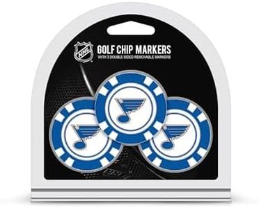 Team Golf NHL St Louis Blues 3 Pack Golf Chip Ball Markers, Poker Chip Size with Pop Out Smaller Double-Sided Enamel Markers