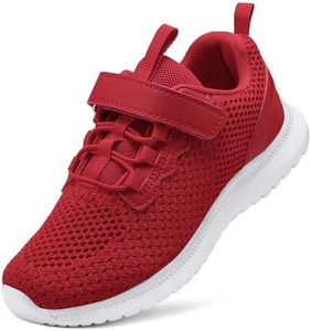 RUNSIDE Kids Shoes, Boys Girls Sneakers Lightweight Athletic Walking/Running Tennis Shoes(Toddler/Little Kid/Big Kid) Red