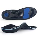 PCSsole Orthotic High Arch Support Insoles, Gel Sport Insert for Flat Feet, Plantar Fasciitis, Feet Pain, Over Pronation, Work Boots for Men and Women Black, Women/Men(8-9.5) 28cm