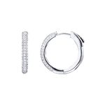 PAVOI 14K Gold Plated 925 Sterling Silver Cubic Zirconia Hoop Earrings | White Gold Hoops