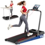 6 in 1 Folding Treadmill with 12KM/H, 9% Incline Walking Pad Foldable with APP, 2.75HP Under Desk Treadmills for Home Office, Running Machine Portable with Magnetic Remote Control, 350LBS Weight