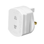 UK 2 Pin To 3 Pin 1A Fuse Adaptor Plug for Shaver/Toothbrush - White