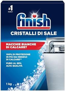Finish Cristalli di Sale, 1 kg di Sale per Lavastoviglie, Additivo Lavastovigle contro l'Accumulo di Calcare