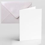 Pack of 50 A6 Blank Cards and Envelopes White 350 GSM Blank Cards and Envelopes for Card Making Eco-Friendly Papa Prints®