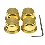 4-Pack Set Screw Style Aluminium Potentiometer Knobs 1/4" Universal Top Hat Knobs Bell Volume Tone Control Knobs for Guitar/Bass/AMPS/Preamps Gold