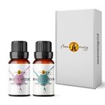 White Musk & Baby Powder Fragrance Oil Set 2 x 10ml | Diffuser for Home, Candle Making, soap, Wax Melts, Massage, Perfume, Aromatherapy Gift Box | Vegan | Made in UK