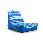 Big Joe Captain's Float No Inflation Needed Pool Lounger with Drink Holder, Blurred Blue Double Sided Mesh, Quick Draining Fabric, 3 feet