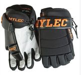 Mylec Mk5 Pro Player Glove - Lightweight Classic 3-Roll Design with Enhanced Grip, Compatible with Hockey/Baseball -Black/Orange(11-Inch)