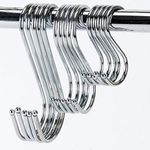 Lifreer 15 Pack S Hooks Stainless Steel S Shaped Hooks for Hanging Mixed Size Heavy Duty Multifunctional S Hanger Hooks for Kitchen, Bedroom, Bathroom, Office -3 Sizes