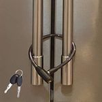 Urban August Fridge Lock for French-Door Refrigerators and Cabinets - Cable Keyed Lock (Regular, Black - 1 Pack)