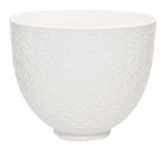 KitchenAid 5 Quart White Mermaid Lace Ceramic Bowl, KSM2CB5TWM