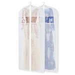 Zilink Gown Dress Garment Bags for Storage 72-inch with Clear Window and 3" Gusset Dust-Free Garment Protector for Long Evening Dresses,Fur Coat, Long Gown Closet Storage