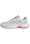 Adidas Women's CourtJam Control 3 Tennis, White/Iron Metallic/Lucid Red, 6.5