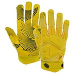 Seibertron G.A.R.G 2.0 Gel Filled Patented Anti-Impact Ultra-Stick Football Sports Receiver Gloves Youth Yellow S