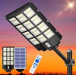 Gefolly SL-5000W Solar Street Lights Outdoor, 268000LM Commercial Parking Lot Light Dusk to Dawn 6500K, IP67 Waterproof Solar Security Flood Lights Outdoor with Motion Sensor for Playground, Road