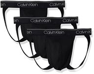 Calvin Klein Men's Micro Stretch 3-Pack Jock Strap, 3 Black, Large