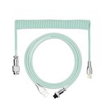 EPOMAKER Macaron 1.8m Coiled Type-C to USB A TPU Mechanical Keyboard Cable with Detachable Aviator Connector for Gaming Keyboard/Tablet/Smart Phone (Mint Green)