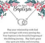 BAUNA Baptism Gifts On Your Baptism Necklace Catholic Gifts Christian Gifts Religious Gift First Communion Gifts (Baptism ne 2)