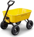 Gorilla Carts Heavy-Duty Steel Dump Cart, 8 Cu Ft Tub, 1200 lb Haul Capacity, Yellow – Towable Utility Wagon with Quick-Release Dumping & Pneumatic Tires for Yard, Landscaping and Gardening