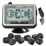 VESAFE TPMS, Wireless Tire Pressure Monitoring System for RV, Trailer, Coach, Motor Home, Fifth Wheel, Including a Signal Booster and 10 Anti-Theft sensors.