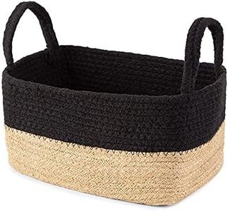 Compactor Magura Jute Storage Basket, Size Small, 24 x 15 x 12cm, Brown/Black, RAN10551