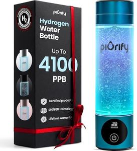 Hydrogen Water Bottle Generator - Up to 4100+ PPB Concentration - SPE/PEM Technology - Certified H2 Generator - Portable Athletic Performance & Hydration System - 6-Hour Hydrogen Retention