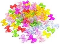 Honbay 100G(73pcs) Beautiful Acrylic Bow Beads for Jewelry Making or DIY Crafts - Assorted Colors