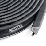 BBTO Door Weather Stripping Soundproof Door Seal Strip V-Shaped "Q" Foam Kerf Weather Stripping Door Frame Weather Stripping for Windows Card Slot Installation Seals Large(Black, 240 Feet)