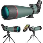 JoyDate 20-60x80mm HD Spotting Scopes with Tripod, Smartphone Adapter, Carrying Bag, BAK4, Waterproof, Scope for Target Shooting Bird Watching Hunting Wildlife