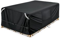 COSFLY Waterproof Patio Furniture Set Covers Durable, Outdoor Table and Chair Covers Rectangular Large - Fits up to 98L x 78W x 32H inches(Black)