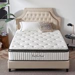 King Mattress, Suiforlun 12 Inch Mattress King, Cooling Gel Memory Foam Pocket Spring Hybrid Bed Mattress in a Box, Targeted Support & Pressure Relief, CertiPUR-US Certified, Medium-Firm