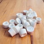 SSF Brand Pack Of-32 Heavy Quality Round Furniture Pads Feet Glides Sliders Carpet Saver Floor Protectors Surface Protection for Chair Leg Caps Non Slip Grippers White Buffer Mounting Screw Included