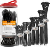ALBO Black Zip Ties Assorted Sizes 800 Pack 4+6+8+10+12 Inch Plastic Black Cable Ties Wire Tie UV Resistant Nylon Tie Wraps Assorted Sizes