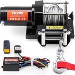 VEVOR Electric Winch, 4000 lb Line Pull Capacity, 12V DC ATV/UTV Winch with Φ3/16 in x 39 ft 7 Strands Steel Cable Roller Fairlead Wireless & Wired Remote Control, IP55 Waterproof for Towing UTV ATV