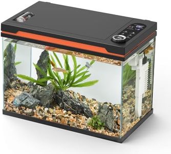 hygger Fish Tank Aquarium, 10 Gallon Glass Smart Betta Fish Tank Kit with 24/7 Mode Light Filter Media Water Pump Heater Feeder Water Changer Cleaning Glove Fishing Net Timer Automatic Switch